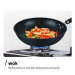 Multi Function Black Flat Bottom 3PCS Frying Non Stick Kitchen Cookware Sets