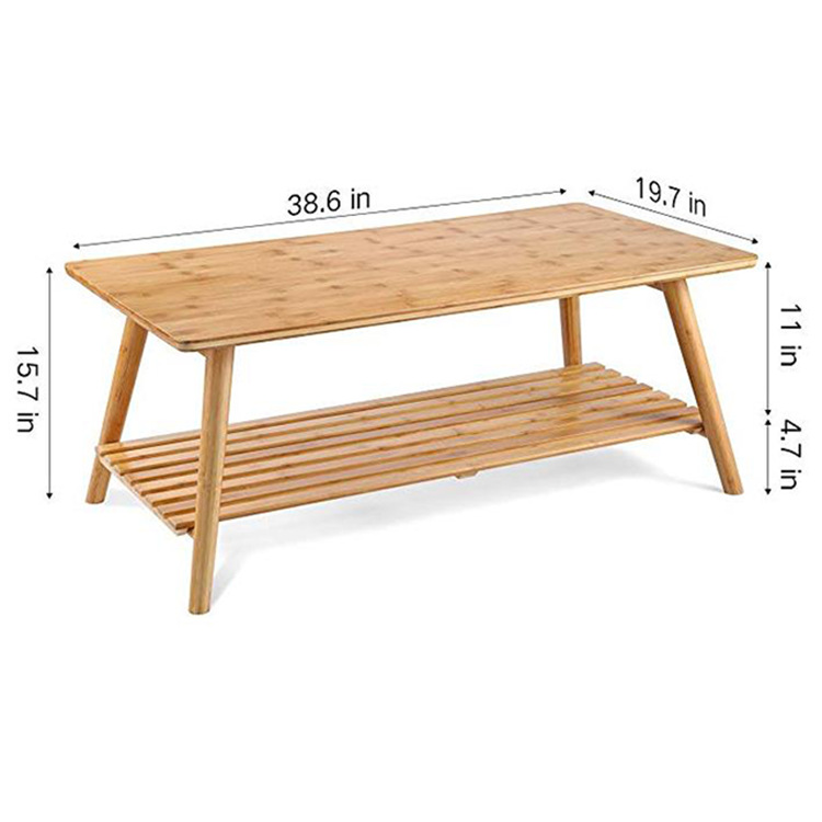 Multifunctional Solid Bamboo Furniture Simple and Modern Coffee Table for Small Homes