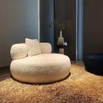 Living Room Round Banquette Sofa Bedroom Hotel Modern Lamb Fleece Round Seat