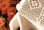 christmas tablecloths cotton and linen, Tablemat, Corcheted Lace Table linen,