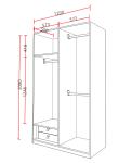 Wholesale Wood Wardrobe 2 Door Bedroom Furniture With Drawers Shelves And