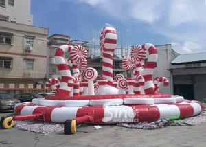 China Giant Christmas Candy Cane Inflatable Amusement Park Bouncer For Kids And Adults Party Fun factory