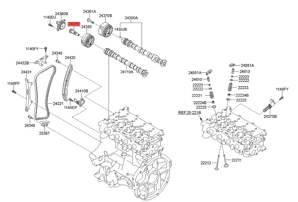 Oil Control Valve VVT For Hyundai Elantra Kia #2435503170
