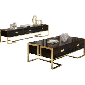 China Modern Light Luxury Stainless Steel Lacquer Dressing Table TV Cabinet Combination factory