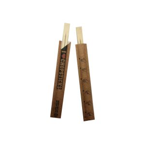 China Eco Friendly Nature 21cm Twins Disposable Bamboo Chopsticks With Sleeve on sale