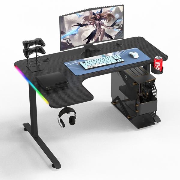1050*700*115mm Sturdy Writing L Shaped Gaming Desk Adjustable Height for Home
