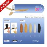 110-240V/50Hz-60Hz Input Voltage LED Ceiling Fan with Wood Grain Blades and 6