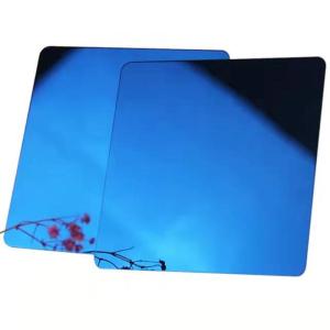 China 4*8FT Blue Mirror Pvd Color Coating Stainless Steel Sheet Decoration Plate factory