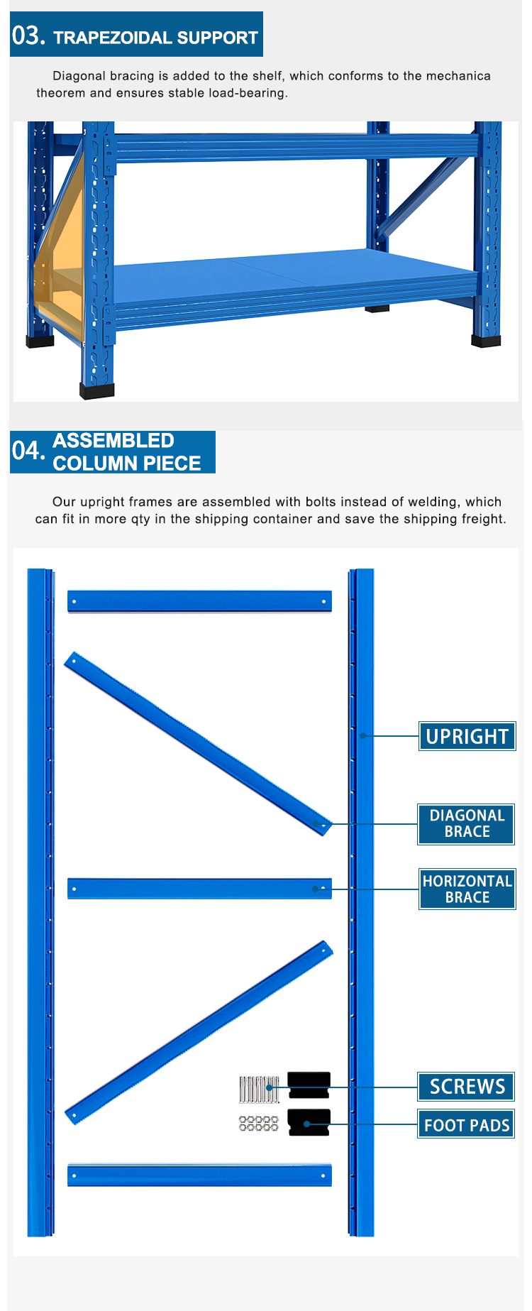 Pallet Medium Duty Storage Racks Adjustable Metal Racking With Longspan