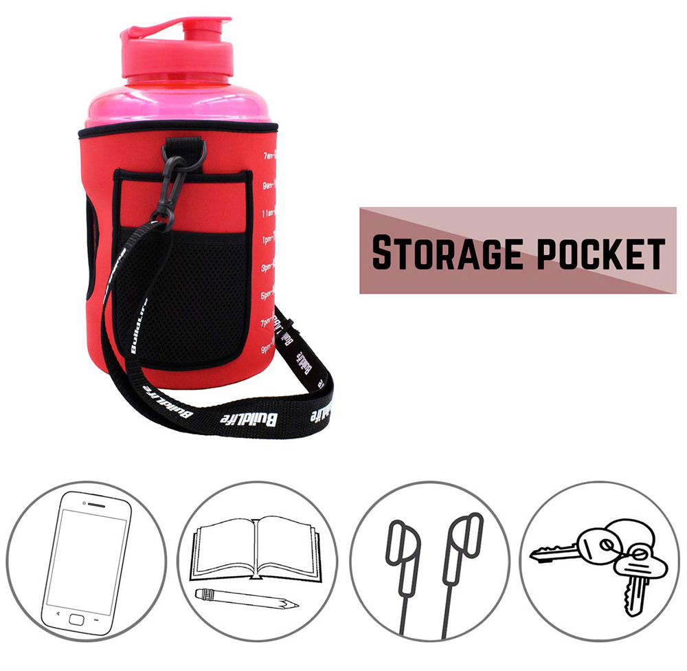73OZ 128OZ Insulated Neoprene Water Bottle Holder With Shoulder Strap