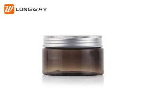 China Plastic PET Cream Jar Amber Clear 20g with Aluminum Cap for Cosmetic Packaging factory