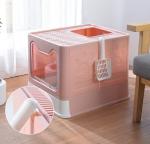 Automatic Cat Litter Box Two Way Door Enclosed Large Cat Litter Toilet