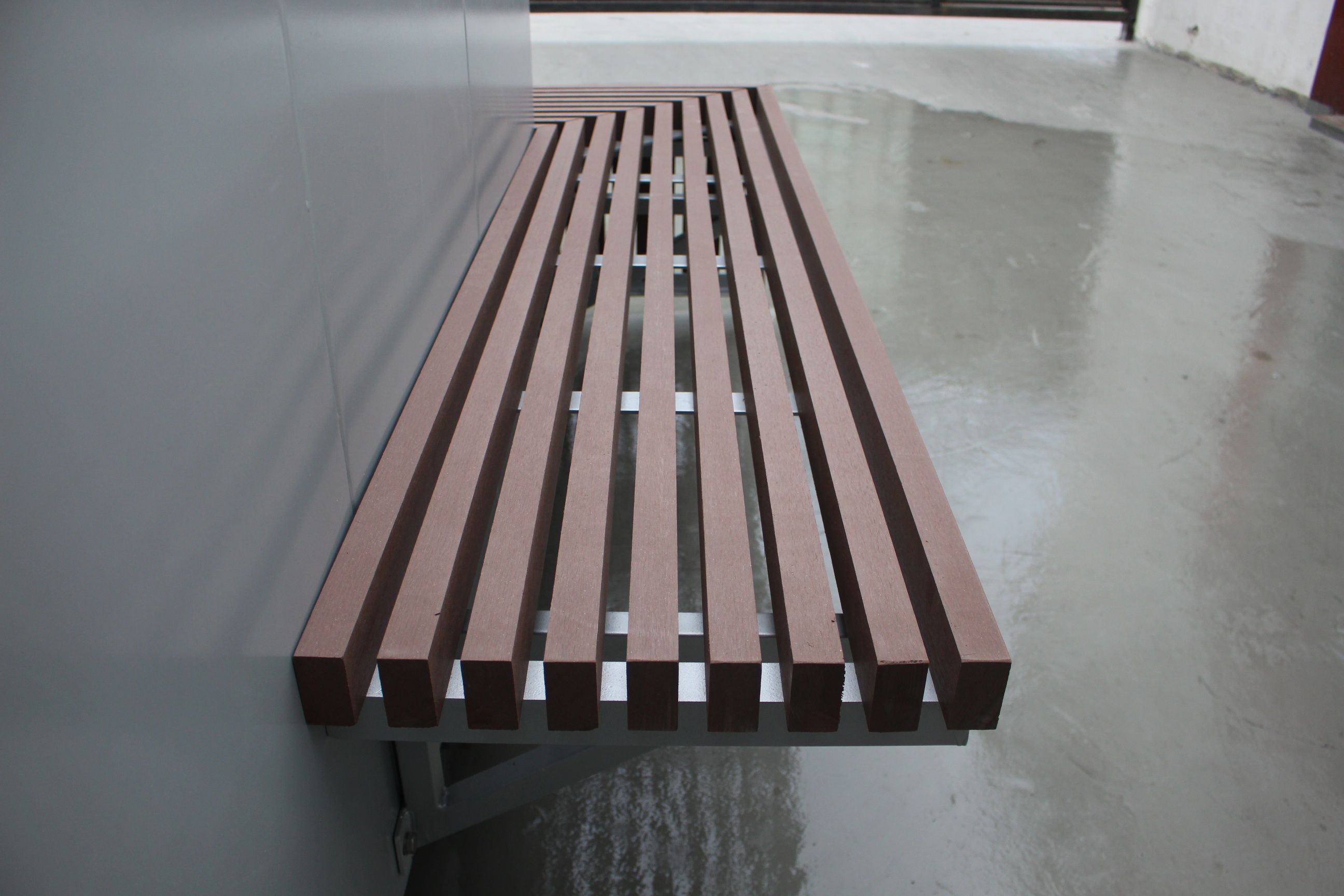 Custom Commercial Large Planters With Bench For Outdoor Garden Patio