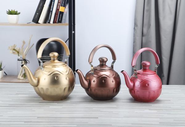 Household water kettle long handle coffee pot 1L multicolor stainless steel