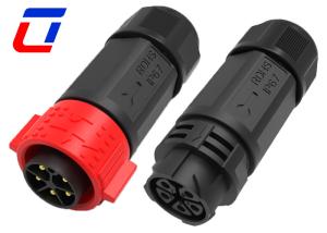 China IP67 Waterproof 5 Pin Male Female Connector High Current Rated 30A With Push Lock factory