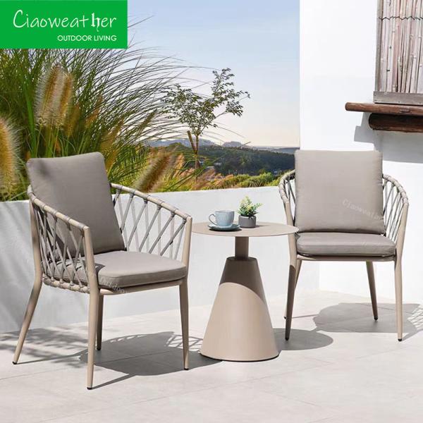 Waterproof Cushion Hotel Outdoor Metal Side Table for Modern Design Style Garden