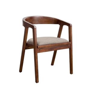 China Natural/Walnut Modern Wood Chair Simple Home Dining Bar PU Leather Chair for Sale factory