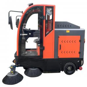 China Electric All Closed Cab Floor Sweeper Driving Type Road Sweeper Street Cleaning Machine factory