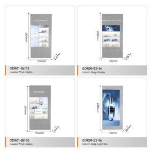 Cosmetic Display Rack Grey Wooden Display Cabinet With Light Box For Smart Store
