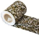 Decorative Vinyl Fence Tape Stone Pattern Imprint PVC Fence Screen Strip