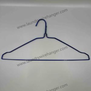 China 1.9mm Metal Laundry Wire Hanger For Dry Cleaner-Blue factory