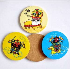 China Hot Wholesale Round Shape cork coaster Customized size and printed logo for home and hotel factory