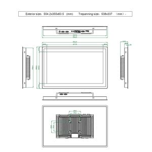 21.5 inch Quad core J6412 4COM 2LAN industrial panel PC with Capacitive