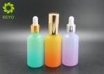 50ml Frosted Boston Glass Cosmetic Dropper Bottles With Aluminum Spray