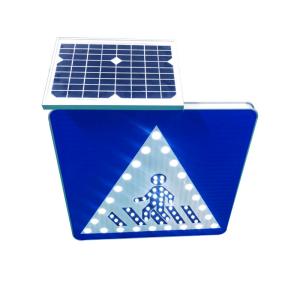 China Outdoor Solar Powered IP65 3W Zebra Crossing Warning Sign Aluminum factory