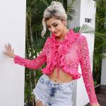 Feminine Charm Lace Blouse With Slim Fit For Special Occasions Lace Blouses