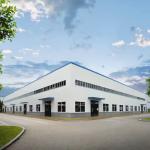 Prefabricated Multi Storey Building , Industrial Steel Frame Warehouse