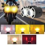 2 Bead White Yellow Falsh Aluminum Motorcycle Fog Light