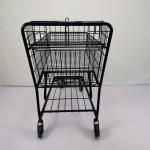 100L Customized Metal Shopping Trolley Flat Basket American Black Shopping