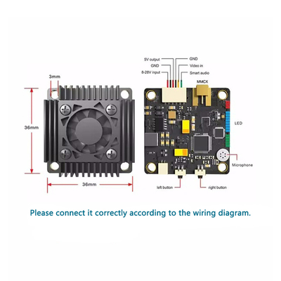 AKK 4.9G/5.8G 3W FPV VTX 20km Range 80CH Adjustable Power