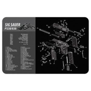 China GM-004 Rubber Gun Cleaner Mat Compatible For Sig Sauer P238/938, 11 X 17 Thick factory