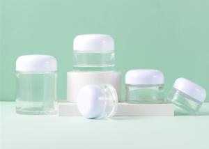 China 5ml 10ml 15ml 20ml 30ml 50ml 60ml 100ml Clear Glass Body Cream Jar Empty Aluminum Lids Cosmetic Face Cream Jars factory