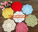 square crochet decoration, mat, small flower heat insulation pad doily pad,