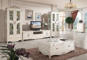 China Modern Furniture Solid Wood Glass Cabinet Tv Stand TV 662 factory
