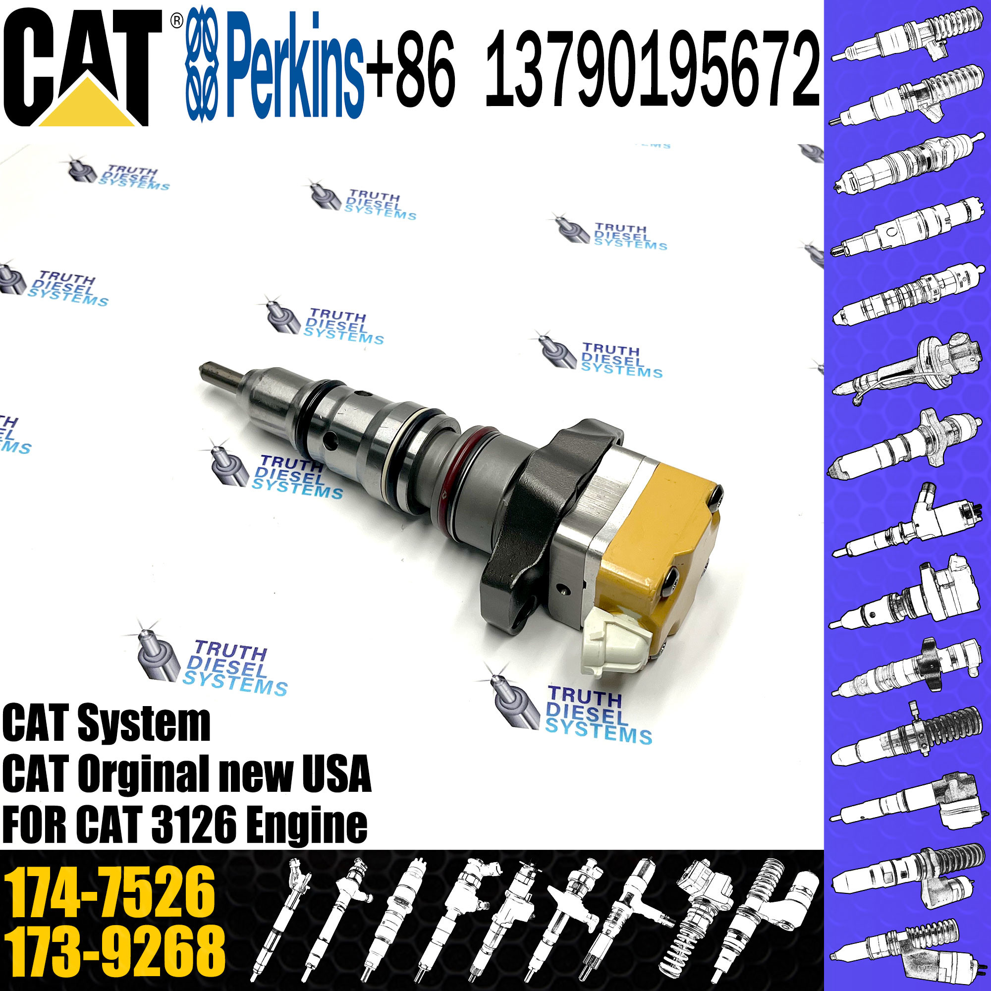 Common Rail Diesel Fuel Injector 174-7526 232-1170 232-1171 174-7527 0R-9350 232-1173 179-6020 10R-0781 For Engine 3126