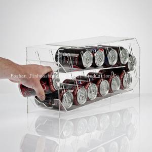 China Portable TUV Two Tire Certificate Clear Acrylic Storage Box For Beverage，Plastic Canned Food Pantry Storage Rack factory