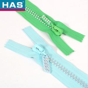 China #10 Diamond Lightweight Open Ended Zips Green Decorative Zippers For Dresses factory