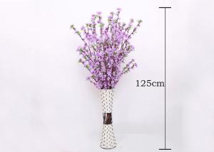 China Wedding Decoration 1.25m 6 Branches Plastic Artificial Peach Blossom factory