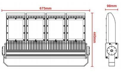120LM / W 320W Modular LED Flood Light Energy Saving Black Housing Color