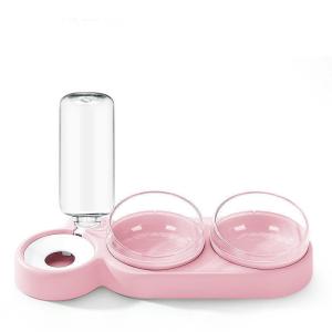 China Anti Overturning Double Cat Water Bowl Automatic Water Storage For Protecting Cervical Spine factory