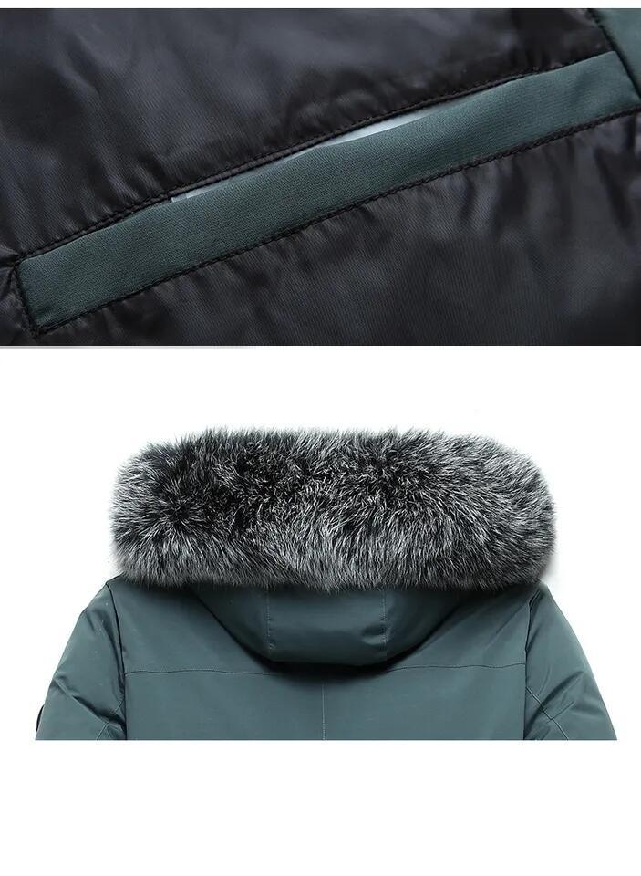 High Quality Waterproof Men&prime;s Duck Down Coats Thick Warm Hooded Black Winter Puffer Jacket Plus Size Men Down Jacket