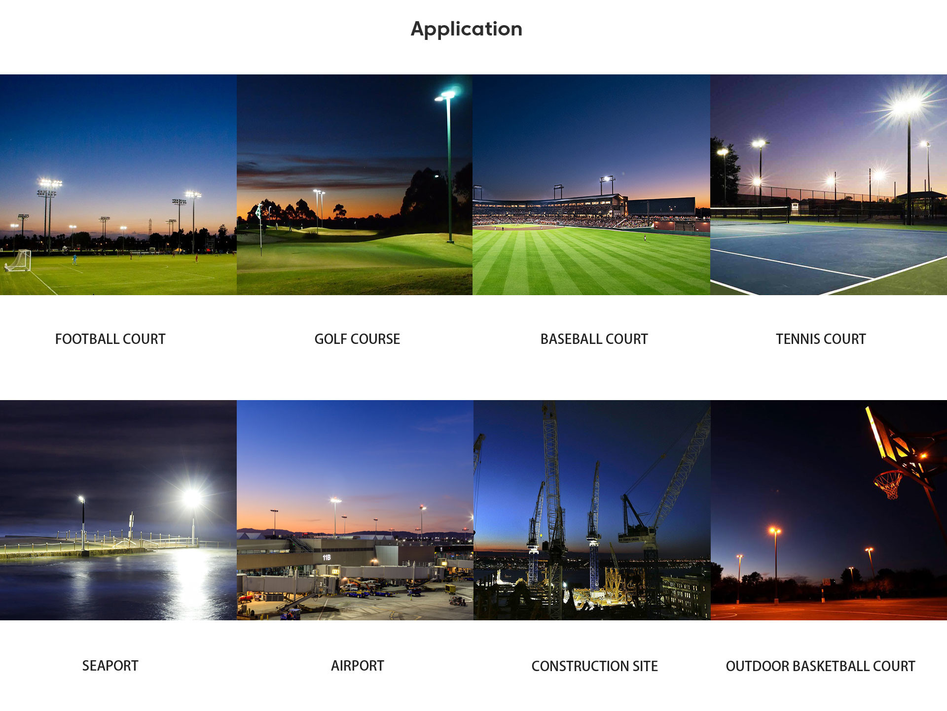 Premium Glare Free LED Flood Light For Tennis Court 900W IK08 CRI90