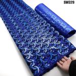51 inchs Width African Luxury French Tulle Sequin Lace Fabric 100% Cotton