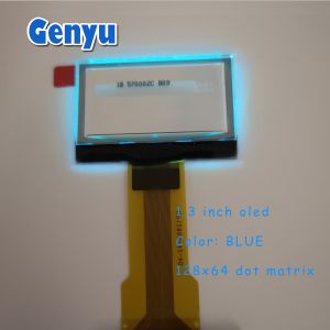 Blue Color 1.3 Inch OLED Display 128x64 Pixels SH1106 30PIN Long FPC ZIF Type