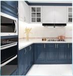 150cm Navy Blue Modern Contemporary Kitchen Cabinets With Tall Cabinets