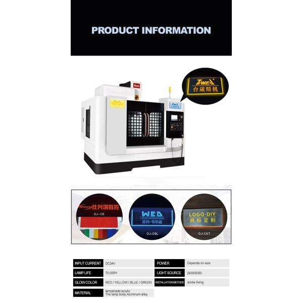 Customized Acrylic LED Name Plate High Transparent PC Lampshade 3 Color